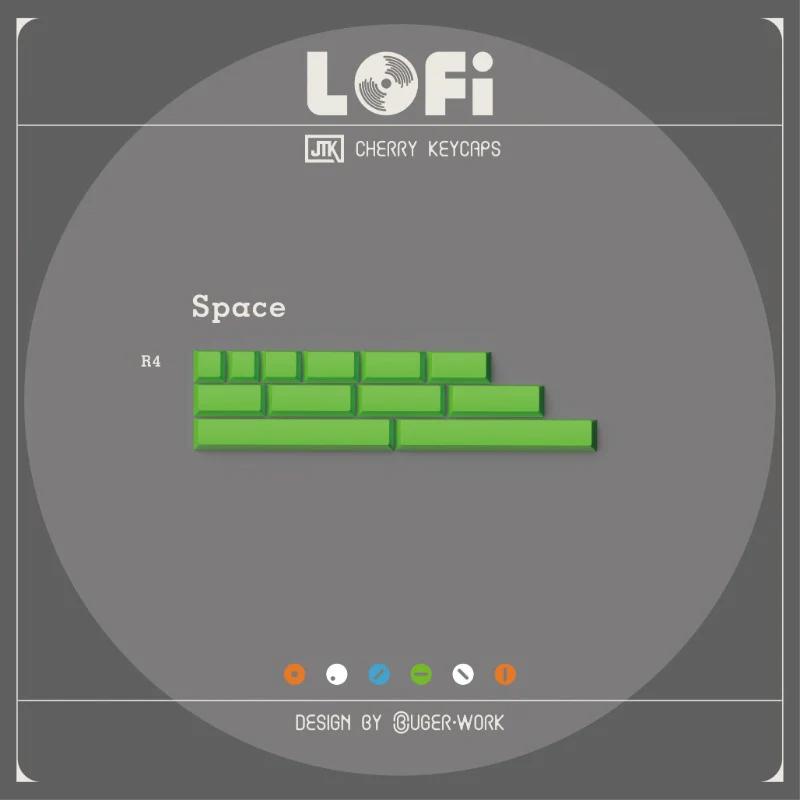 JTK Lofi Cherry Profile ABS Keycaps - Version:Green Spacebar