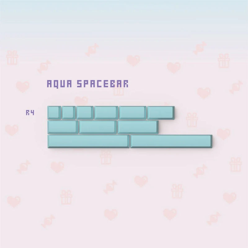 JTK Needy Candy Cherry Profile Purple Keycaps - Version:Aqua Spacebar