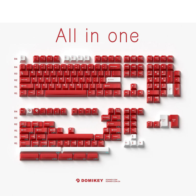 DOMIKEY RUBY Cherry Profile ABS Keycaps - Version:All in one