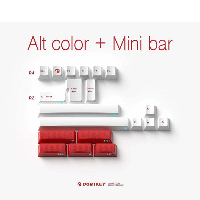 DOMIKEY RUBY Cherry Profile ABS Keycaps - Version:Alt&Spacebar