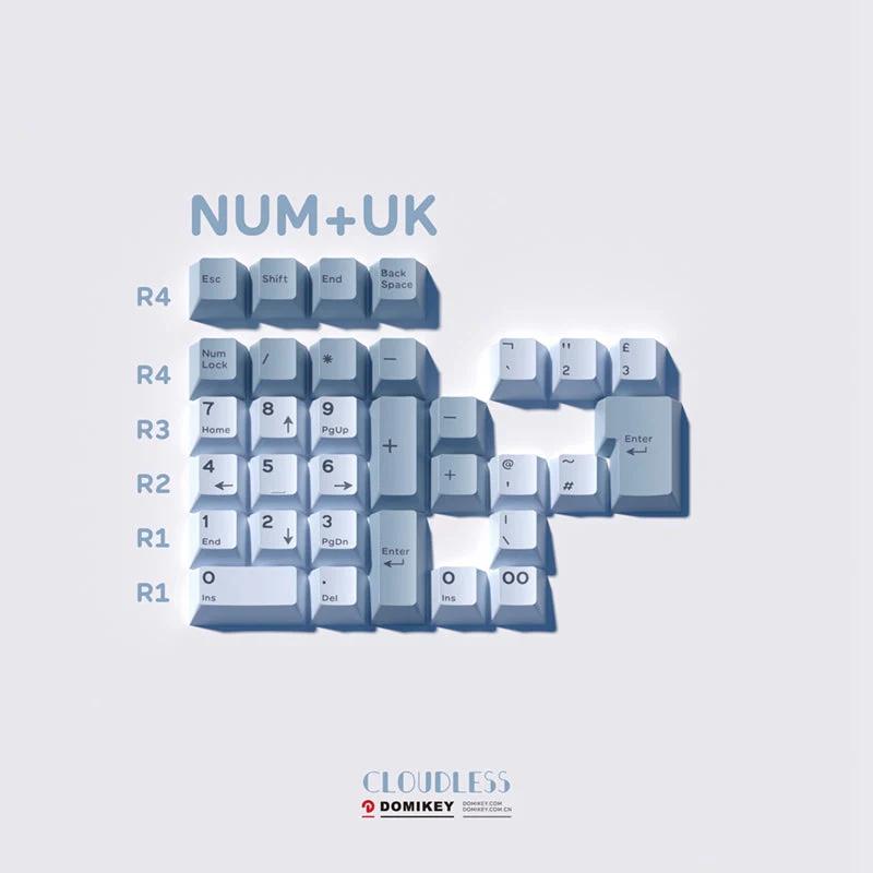 DOMIKEY Cloudless Cherry Profile Keycap Set - Version:NUM+UK
