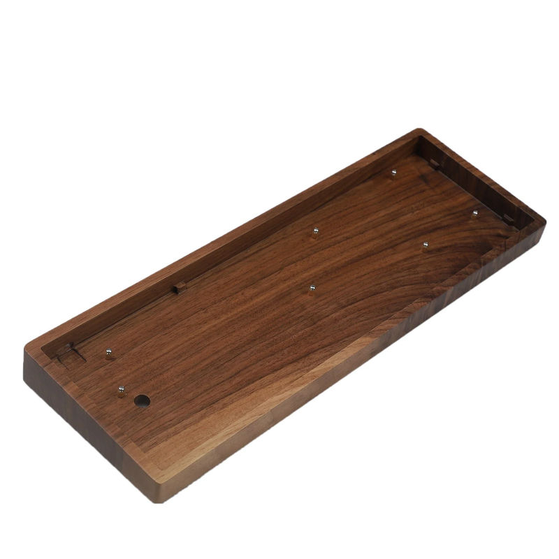 YMDK Hot-Swap 96 Walnut Beech Wooden Case Kit - Type:Walnut II Alu plate - Layout:Layout A