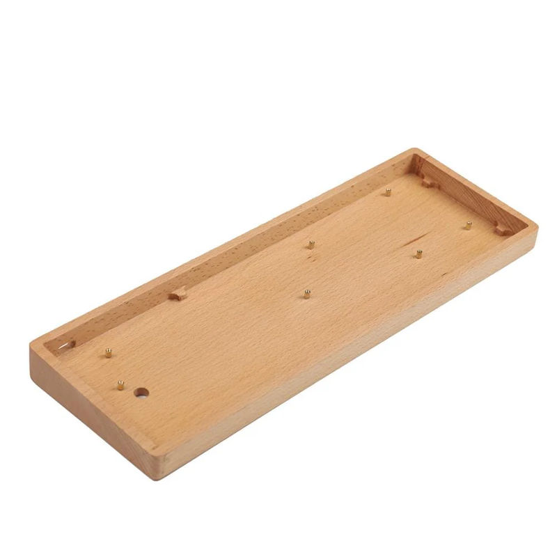 YMDK Hot-Swap 96 Walnut Beech Wooden Case Kit - Type:Beech II Alu plate - Layout:Layout D
