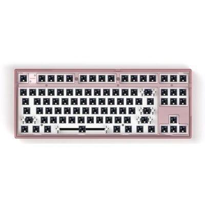 FL·ESPORTS MK870 Wireless Mechanical Keyboard Kit - Version:Pink transparency(South facing LED)-Single mode