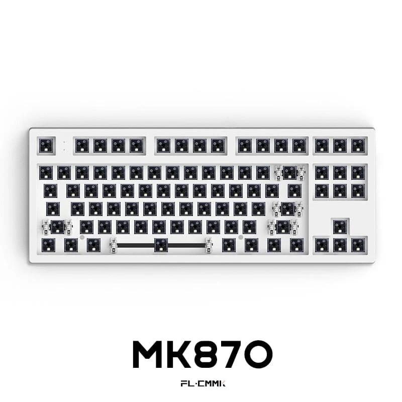 FL·ESPORTS MK870 Wireless Mechanical Keyboard Kit - Version:White(North facing LED)-Three mode