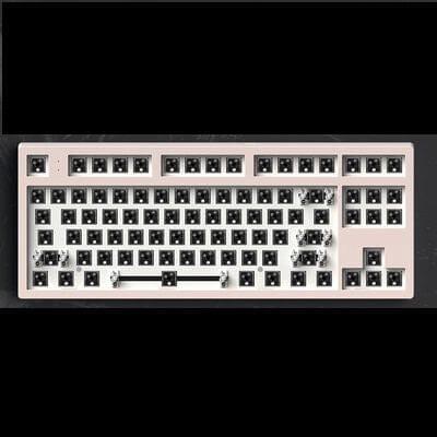 FL·ESPORTS MK870 Wireless Mechanical Keyboard Kit - Version:Sakura Pink(South facing LED)-Single mode