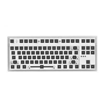 FL·ESPORTS MK870 Wireless Mechanical Keyboard Kit - Version:White transparency(North facing LED)-Three mode