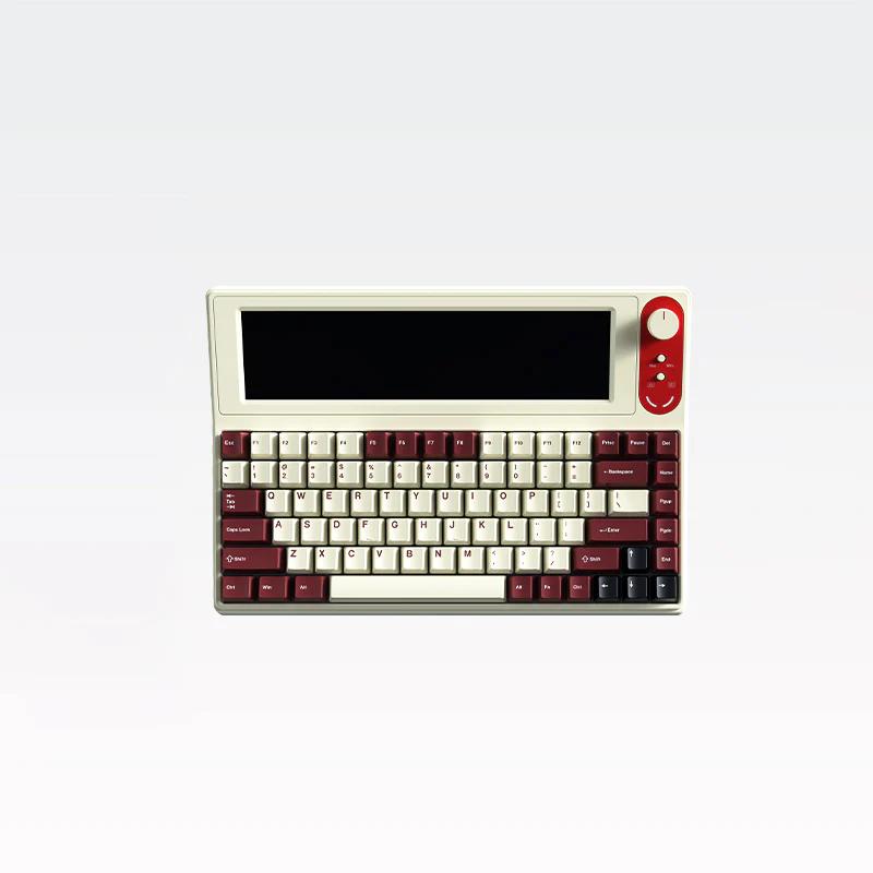 AJAZZ AKP846 QMK 10.1inch Screen Mechanical Keyboard - Three Mode Version:AKP846-Red White
