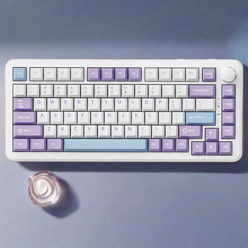 AJAZZ AK820 Max Wireless TFT Screen Mechanical Keyboard - Version:Purple - Switch:BOX Rum Ice Cream - Display:None