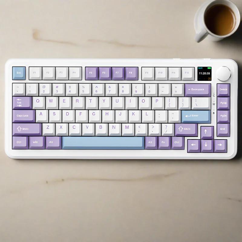 AJAZZ AK820 Max Wireless TFT Screen Mechanical Keyboard - Version:Purple - Switch:Sea Salt Switch V2 - Display:TFT Display