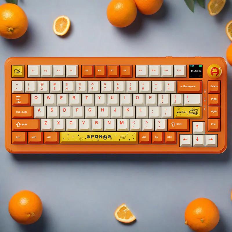 AJAZZ AK820 Max Wireless TFT Screen Mechanical Keyboard - Version:Orange - Switch:Avocado Linear - Display:TFT Display