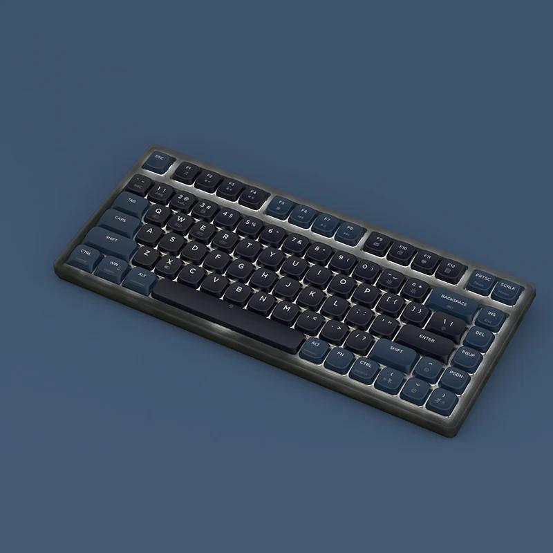 AJAZZ AK832 Pro Low Profile Mechanical Keyboard - Version:Black-White light - Switch:Blue Switch