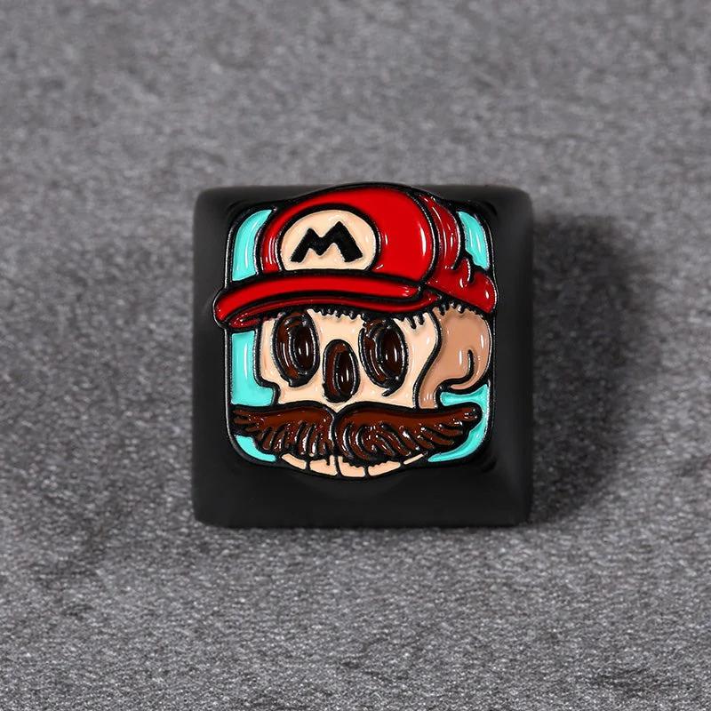 YUNZII TAC SUPER MARIO Aluminum Artisan Keycaps - Version:Skull Mario(1u)