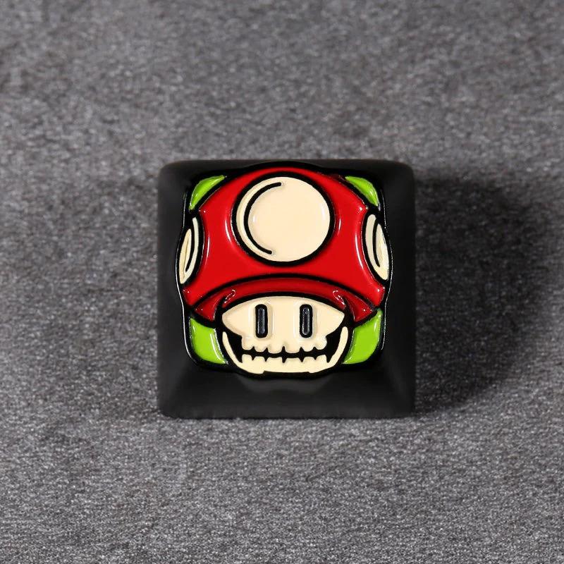 YUNZII TAC SUPER MARIO Aluminum Artisan Keycaps - Version:Red Mushroom(1u)