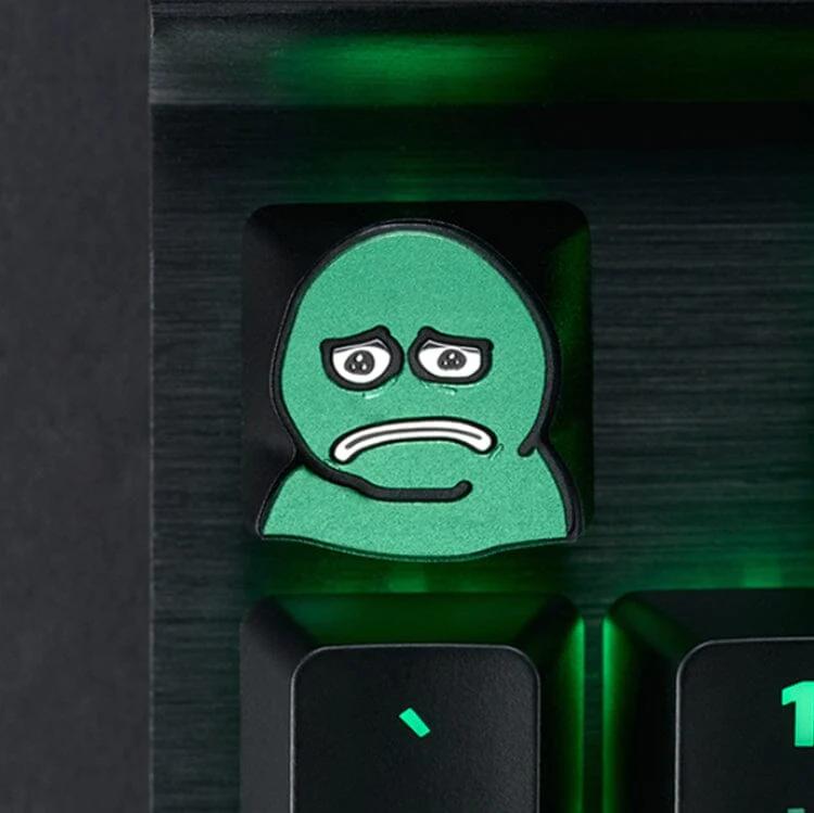 Zomoplus Sad Frog Aluminum Artisan Keycap