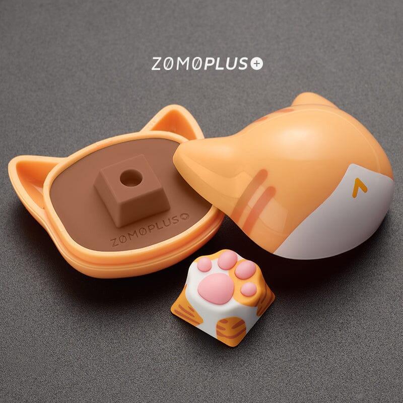 ZOMOPLUS Paw Multi-Color ABS Silicon Artisan Keycap - Version:Orange Cat