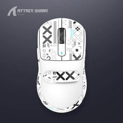 ATTACK SHARK X3/X3 PRO Three Mode Mouse - Version:X3-White with Grip Tape