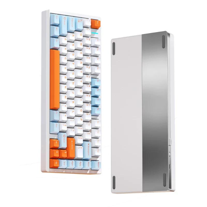 AULA M75 Aluminum 75% Gasket Hot Swap Mechanical Keyboard - Version:M75 White - Switch:TTC Flaming Purple V2