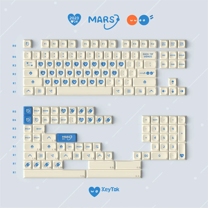 KeyTok Mars and Venus KDA Profile Keycaps - Keycaps:Mars