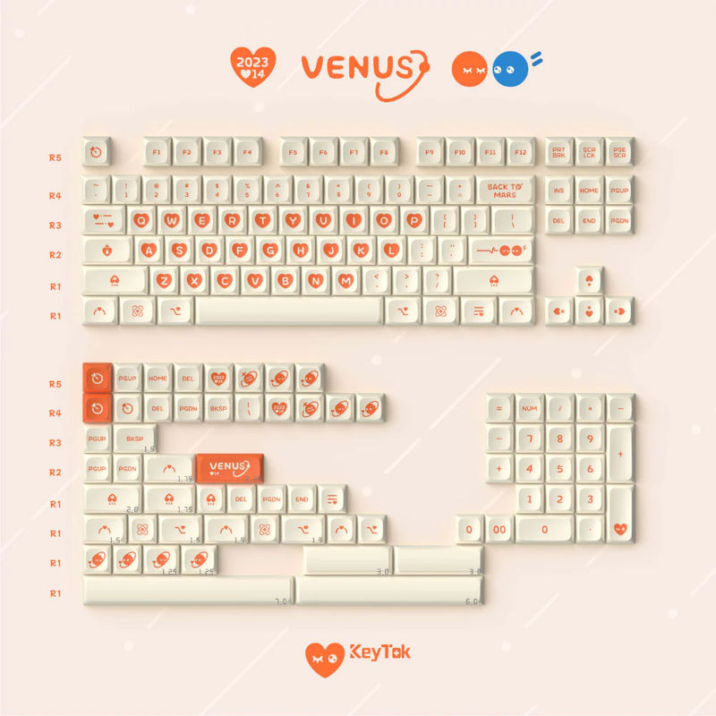 KeyTok Mars and Venus KDA Profile Keycaps - Keycaps:Venus