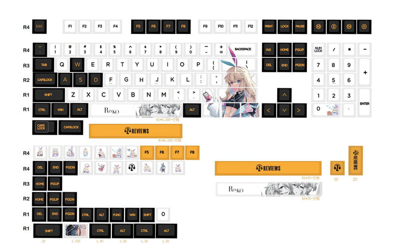 Utyping X Z Reviews Rinko Touch Cherry Profile Keycaps Set - Version:Rinko Touch