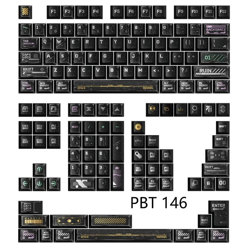 PIIFOX Cyber Ruins Cherry Profile PC Keycaps Set - Version:146 Keys