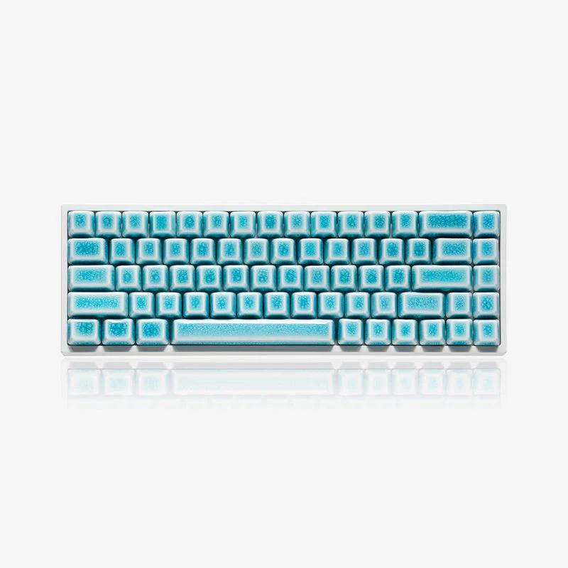 Cerakey V2 Ceramic Full Set Cherry Profile Keycaps - Version:Blue Crazed - Type:Blank