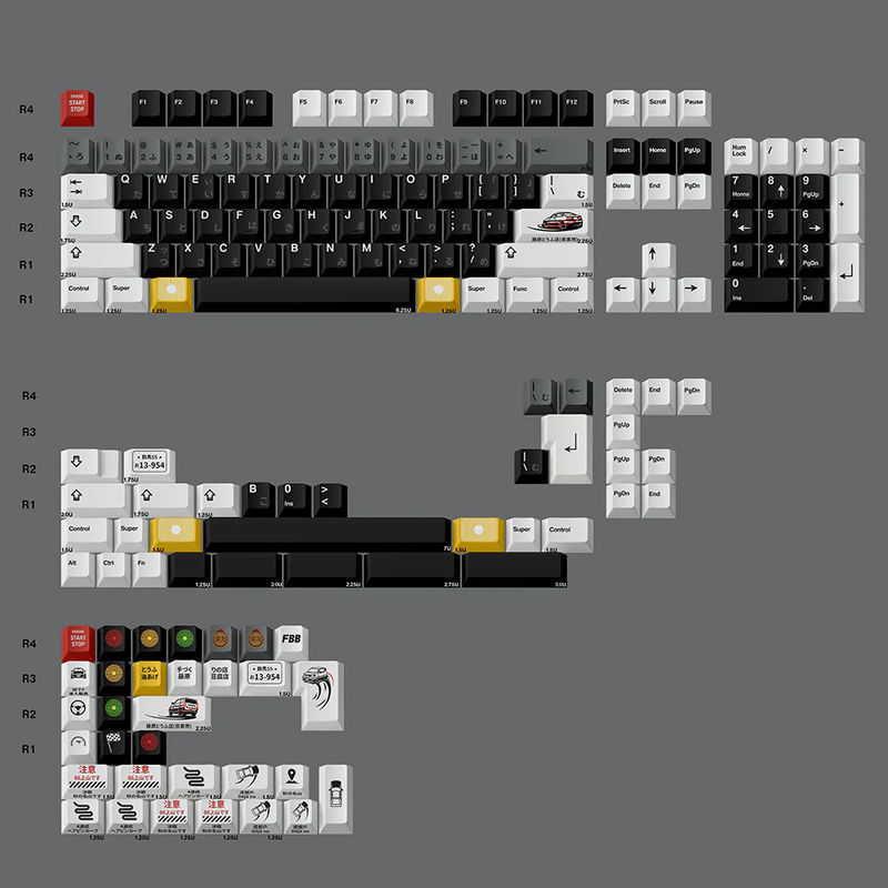 FBB Car Drifting Cherry Profile Keycaps Set - Version:Japanese
