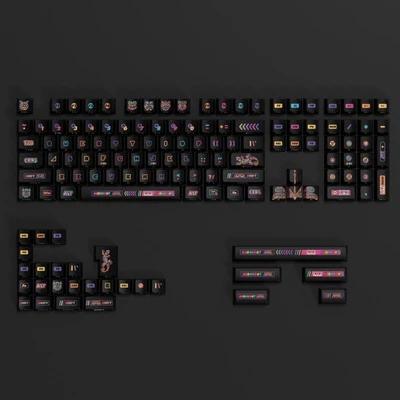 PIWIDESIGN Starry Claws Cherry Profile Side-printed Keycaps - Version:Starry Claws Side-printed - Type:With split spacebar