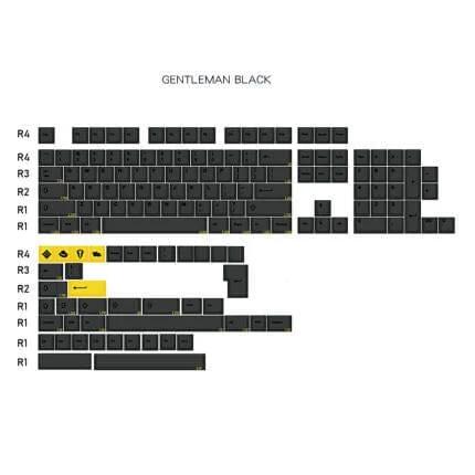 WINMIX Gentleman Black SA/Cherry Keycaps Set - Version:English-Cherry profile-151keys