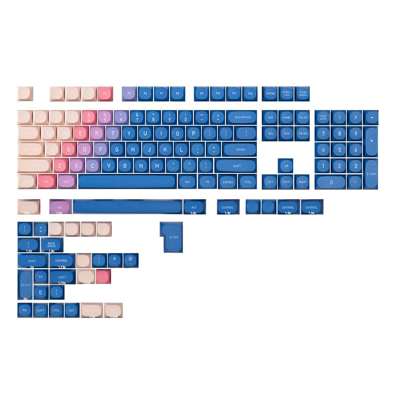 IDOBAO Gradient Color MA Height Laser Engraving Dyed Keycaps - Version:Blue