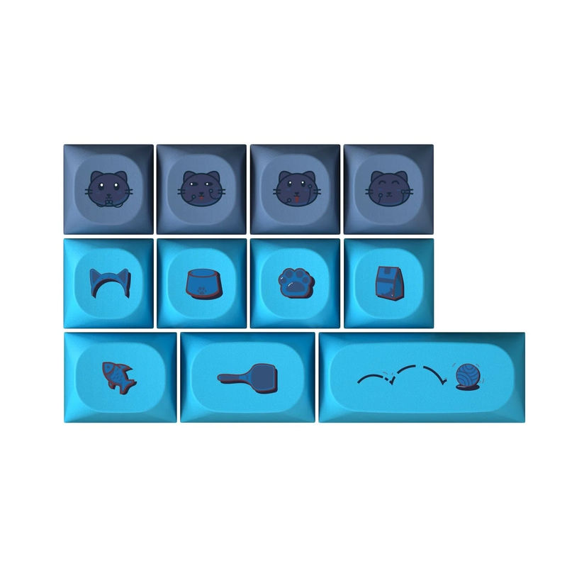 IDOBAO MA Blue Cat Theme Custom MX Keyboard Keycaps - Version:Novelty Kit