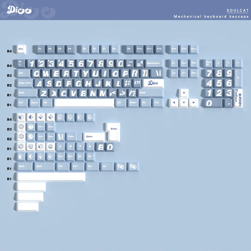Soulcat Dice Cherry Profile Keycap Set