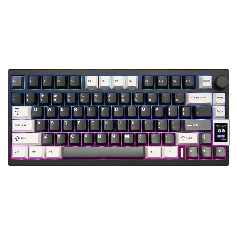 YUNZII AL80 QMK/VIA Aluminum LCD Mechanical Keyboard - Version:AL80 Black - Switch:Gateron Zero Linear Switch
