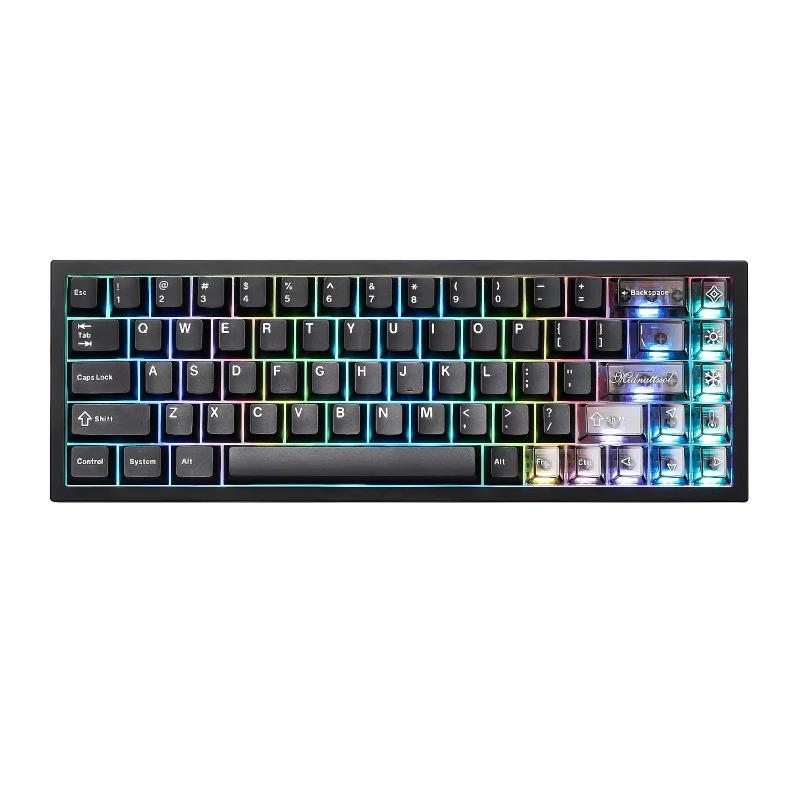 YUNZII AL65 QMK/VIA Custom Hollow Mechanical Keyboard - Version:AL65 Black - Switch:Gateron Zero Linear Switch