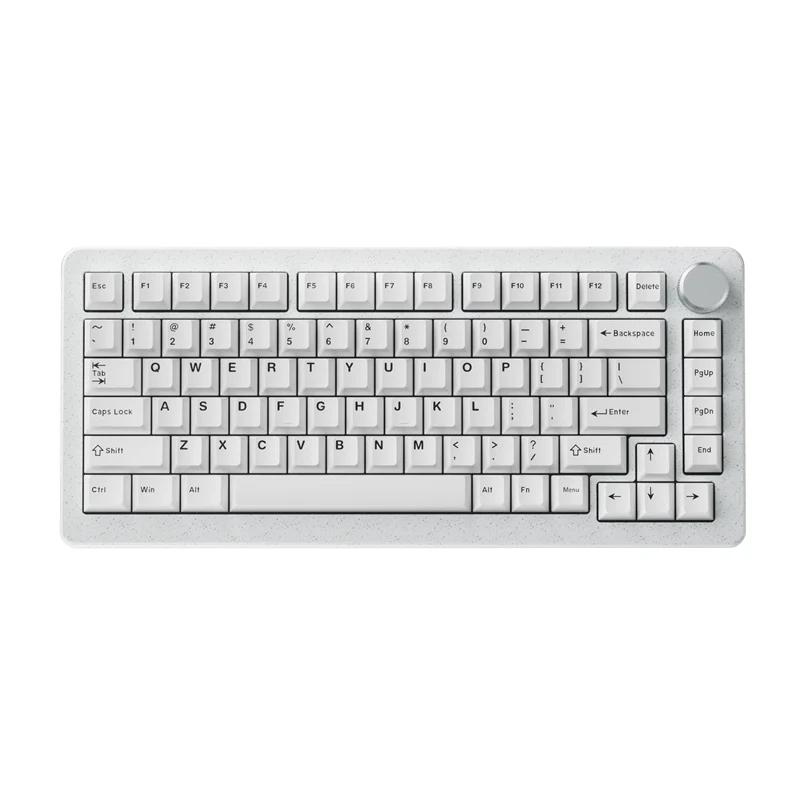 DrunkDeer A75 Pro Wired Actuation Distance Adjustable Magnetic Switch Keyboard - Case Color:White - Keycap:Cherry-White - Switch:Magnetic Silent Switch