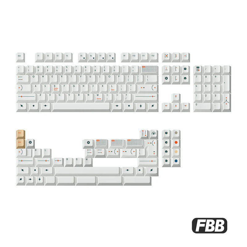 FBB T52 PBT Cherry Profile Keycaps Set - Version:T52 cool white