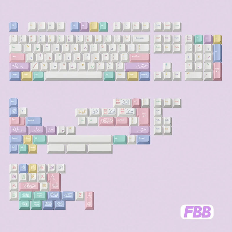 FBB Good Night PBT Cherry Profile Keycaps Set - Version:somnambulate version