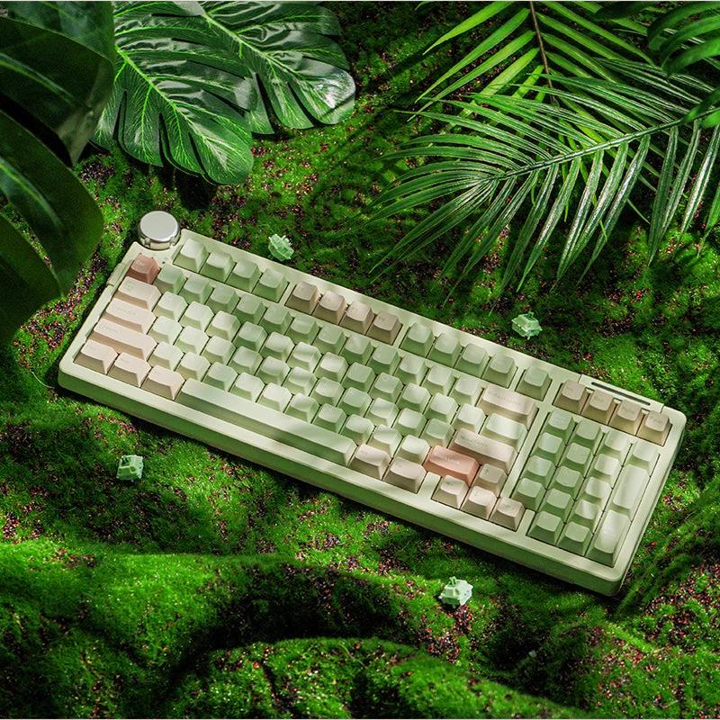 CIDOO ABM098 Gasket Mechanical Keyboard - Version:Green - Switch:Mint Green