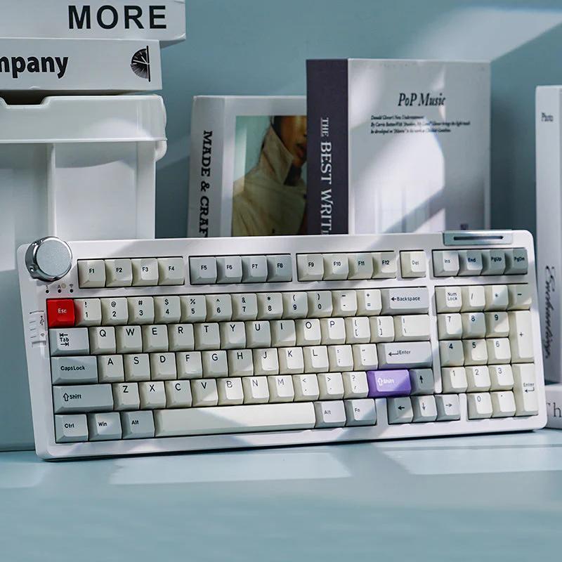 CIDOO ABM098 Gasket Mechanical Keyboard - Version:Grey - Switch:QUARK Grey