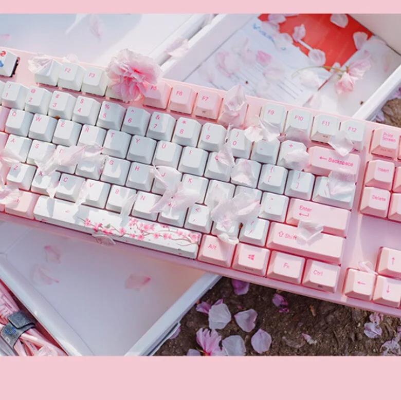VARMILO Sakura R1 87keys Wired Mechanical Keyboard - Switches:Cherry MX Blue - Layouts:ANSI