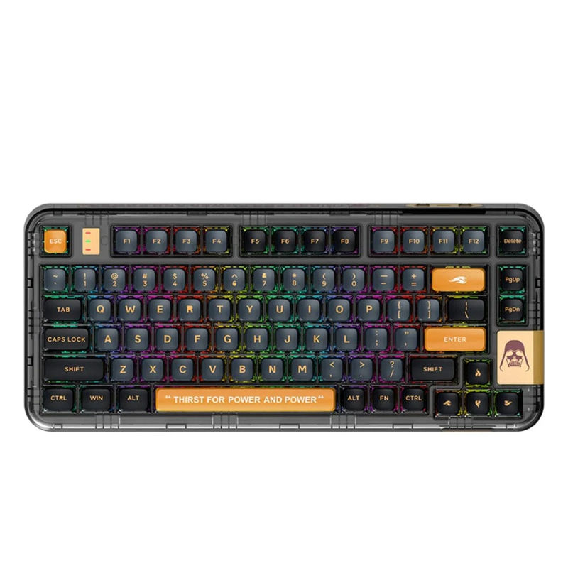 CoolKiller CK75 Transparent Three Mode Mechanical Keyboard - Version:Black-With Aluminum Case - Switch:Glory switch