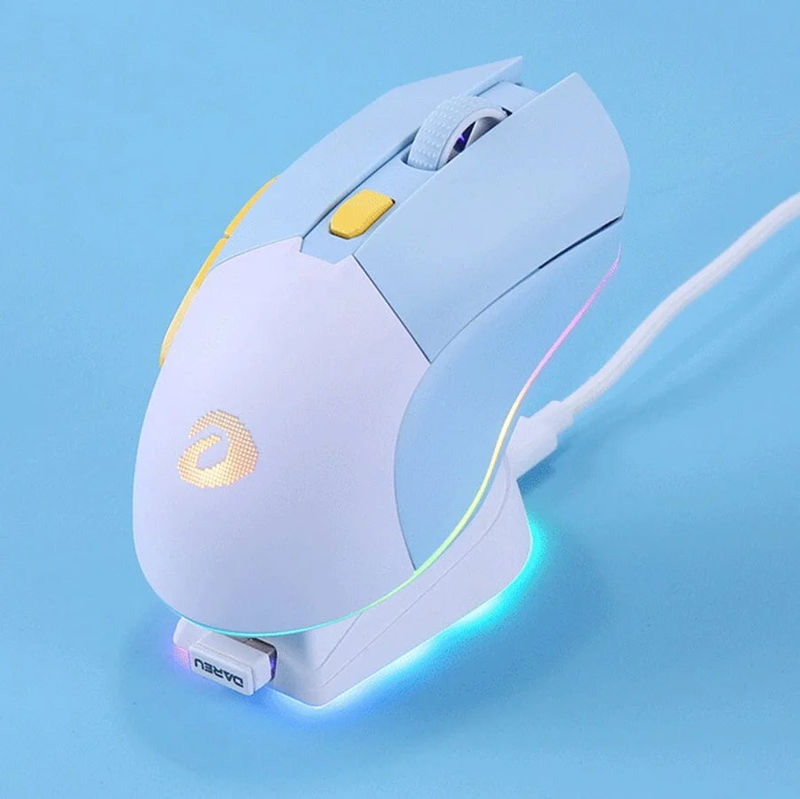 DAREU EM901 Dream Wired 2.4g Mouse - Type:Sky Blue