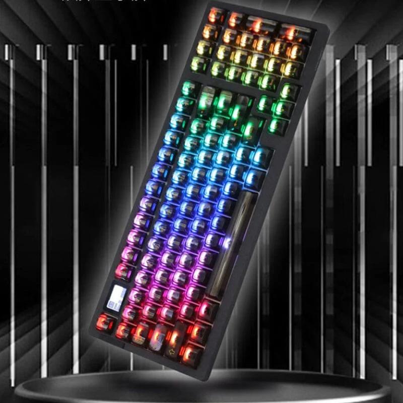 DAREU A98 Pro EC Switches Mechanical Keyboard - Type:Black Transparent(Elastic Arm Gasket) - Switch:Sky V4