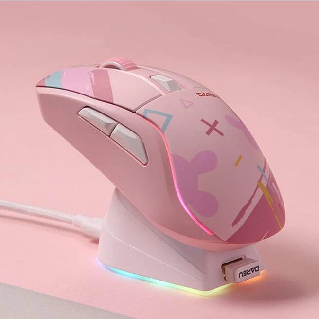 DAREU A950 Three Mode Wireless Mouse - Type:Pink-sugar