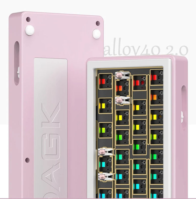 DAGK Alloy40% 2.0 Gasket Three Mode Aluminium Keyboard Kit - Version:E-Pink