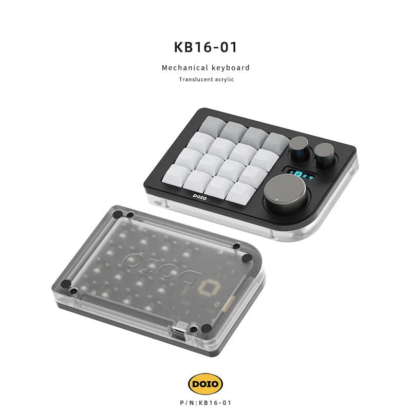 DOIO KB16-01 Macro Keyboard - Version:Black - Gateron Switch:G Yellow Pro