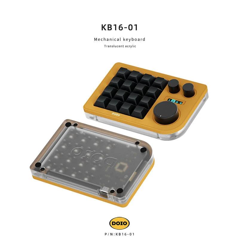 DOIO KB16-01 Macro Keyboard - Version:Yellow - Gateron Switch:G Yellow Pro