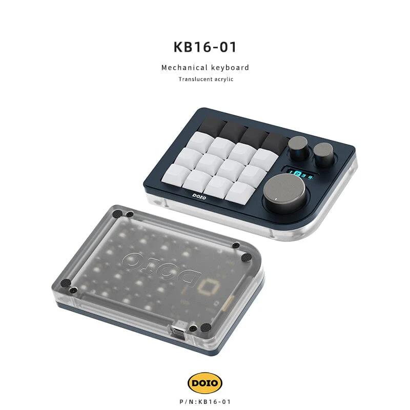 DOIO KB16-01 Macro Keyboard - Version:Dark Blue - Gateron Switch:G Yellow Pro