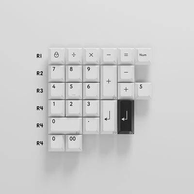 KBDfans Bow All White Cherry Keycaps Set - Version:Bow-numpad